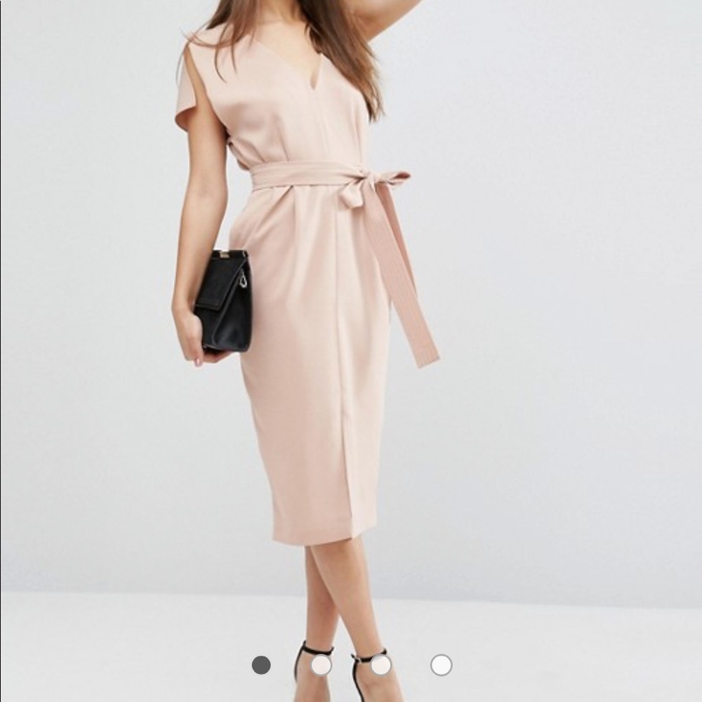ASOS split sleeve dress with plunge neck